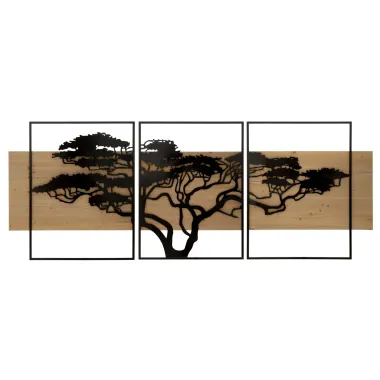 PANEL ŚCIENNY LAGOS FERRO E WOOD ZESTAW 3 SZT 204X2X80 cm (72X2X80-60X2X80)
